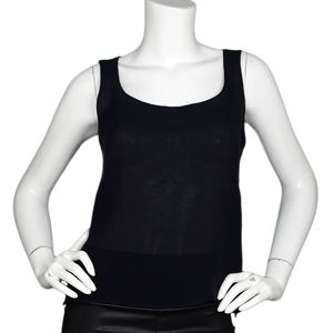 Akris Navy Blue Silk Sleeveless Top W/ Side Zipper Sz 10